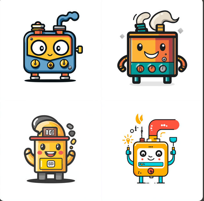 Choose the right boiler service plan – Silver and Gold options from BUGS BOILERS (OX7, OX15, GL56, CV36) Four cartoon boilers illustrating the variety of service plans offered by BUGS BOILERS, including Silver and Gold plans, in West Oxfordshire (OX7, OX15, GL56, CV36)